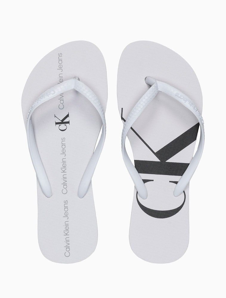 Chinelo Feminino Logo Corrido Calvin Klein Jeans - Branco 2 Branco 2