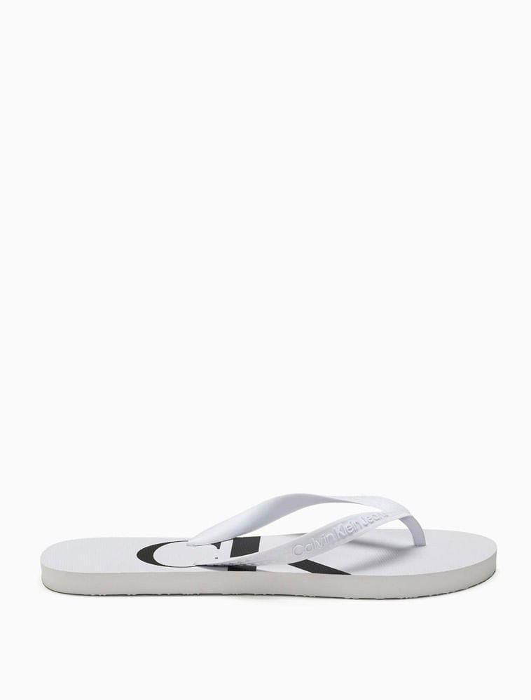 Chinelo Masculino Logo Corrido Calvin Klein Jeans - Branco 2