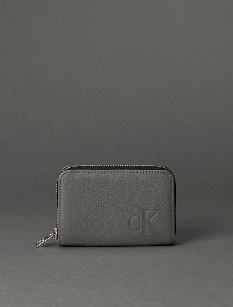 Carteira Feminina Pequena Queima Calvin Klein Jeans - Chumbo Chumbo 1