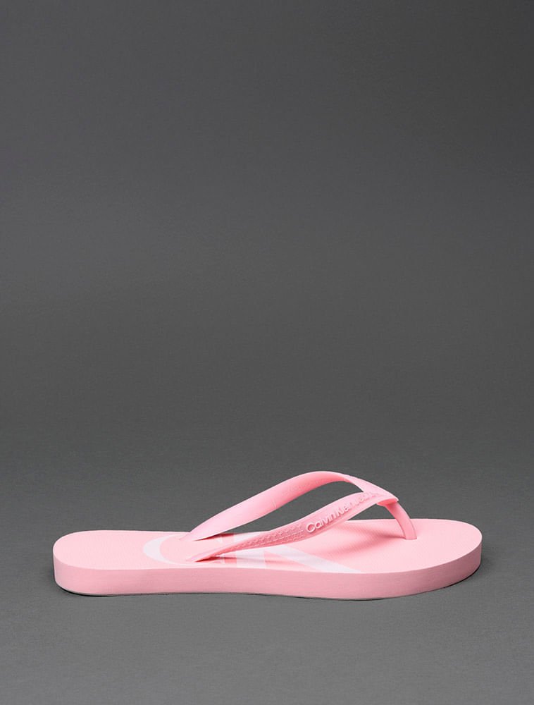 Chinelo Menina Logo Corrido Calvin Klein Jeans - Rosa Claro