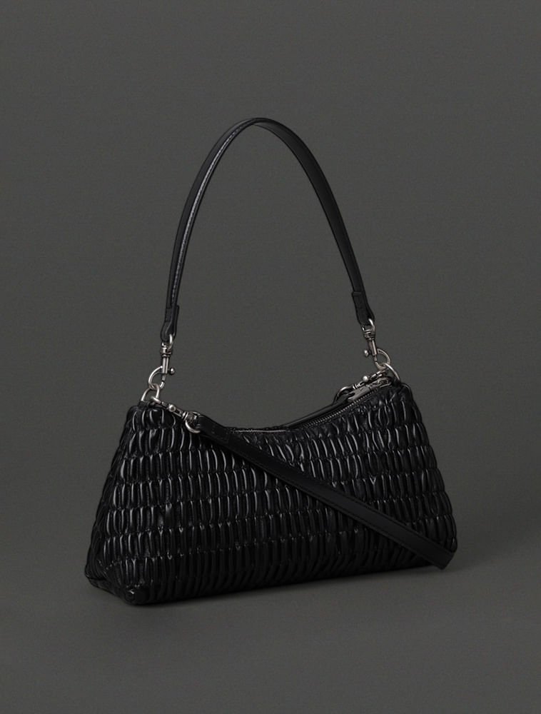 Bolsa Média Feminina Drapeada Calvin Klein - Preto Preto 2