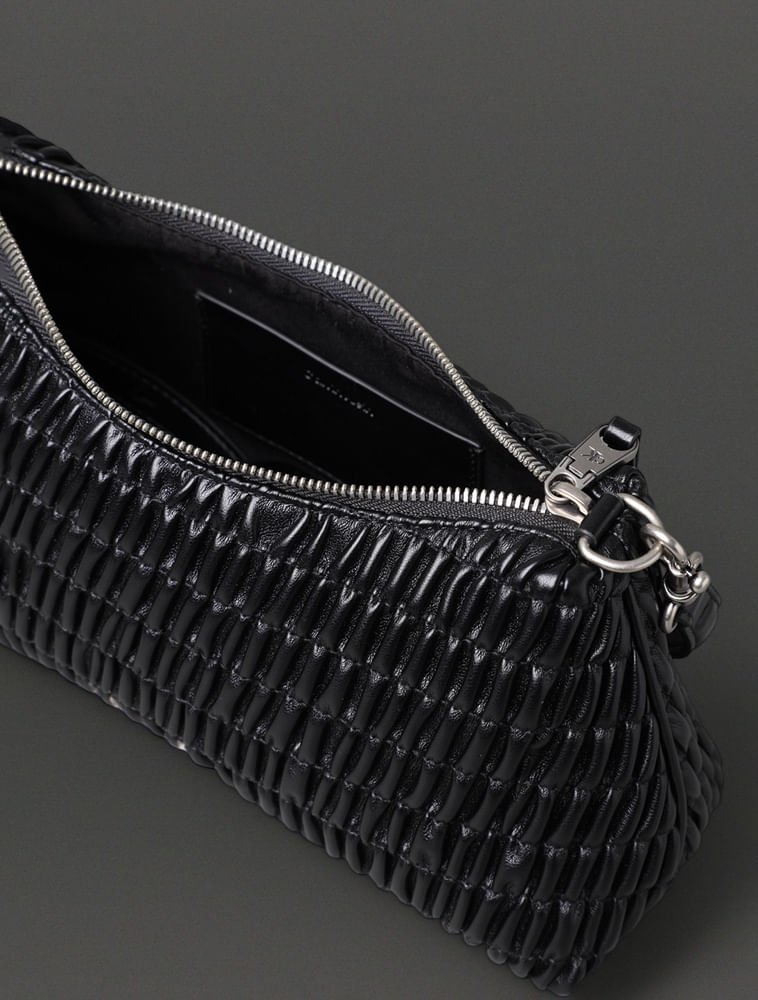 Bolsa Média Feminina Drapeada Calvin Klein - Preto Preto 3