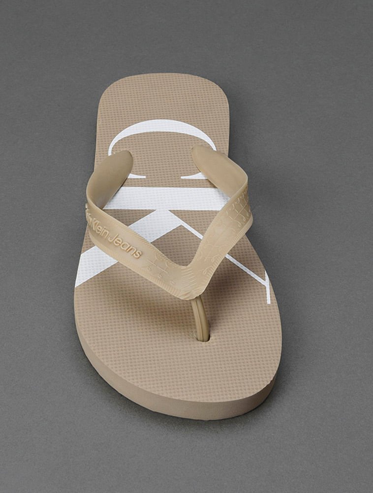 Chinelo Menino Logo Corrido Calvin Klein Jeans - Caqui Claro Caqui Claro 3