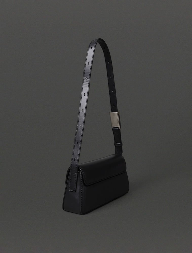 Bolsa Pequena Feminina Belted Calvin Klein - Preto Preto 2