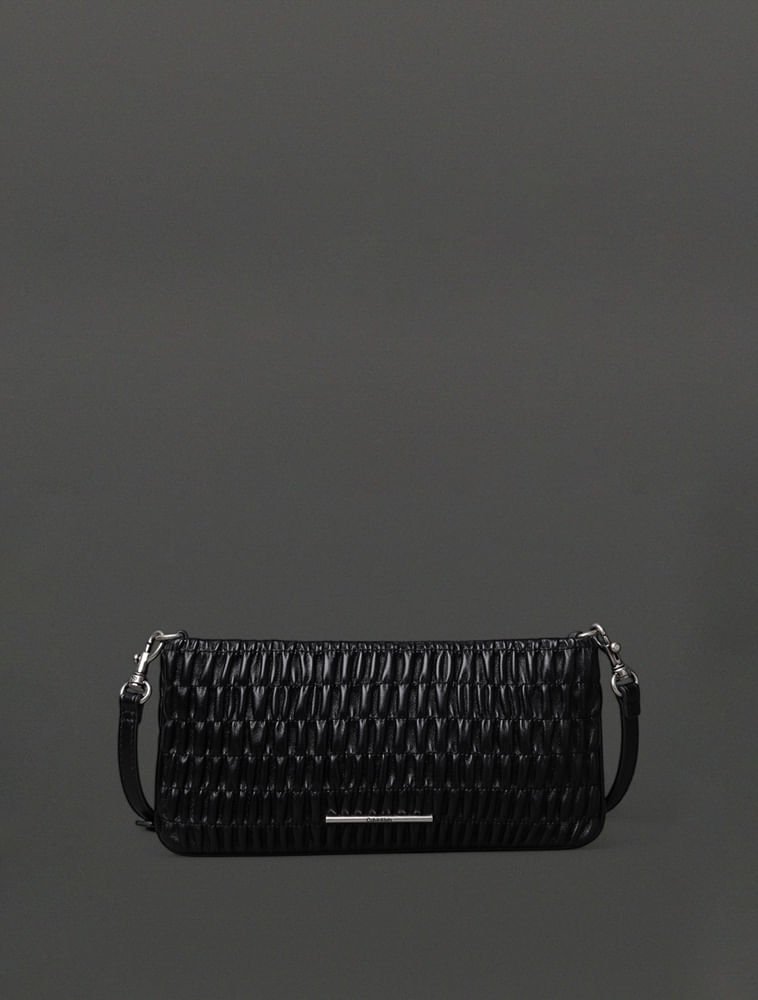 Bolsa Drapeada Feminina Transversal Calvin Klein - Preto