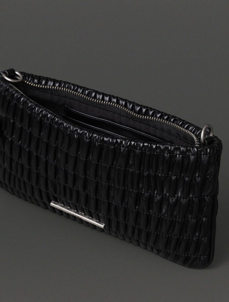 Bolsa Drapeada Feminina Transversal Calvin Klein - Preto Preto 3