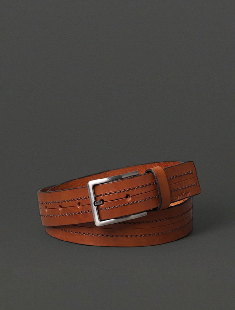 Cinto Masculino Pespontado Calvin Klein - Havana