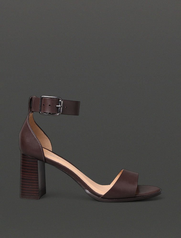 Sandália Feminina Salto Bloco Calvin Klein - Cafe