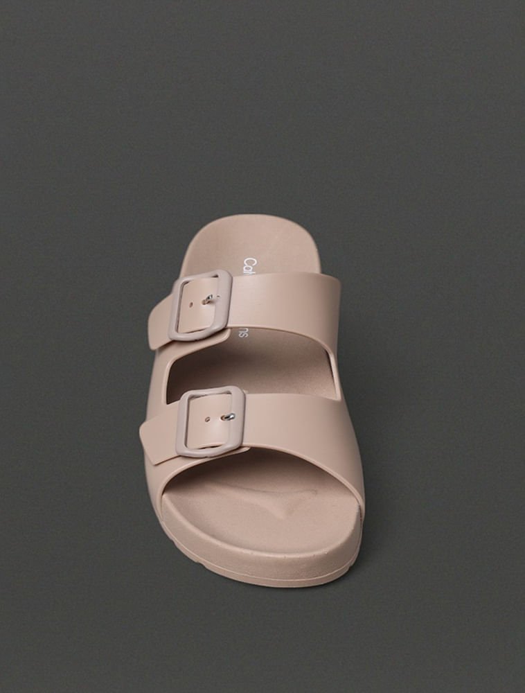 Chinelo Masculino Slide Duas Fivelas Calvin Klein Jeans - Caqui Medio Caqui Medio 4