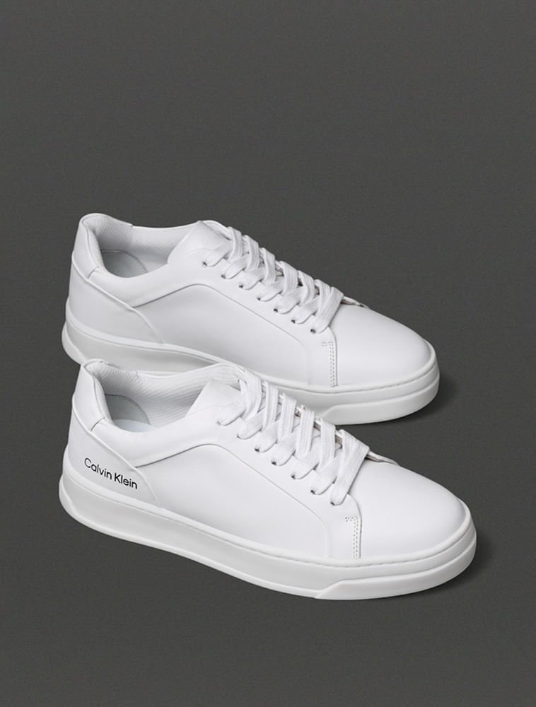 Tênis Feminino Couro Calvin Klein - Branco Branco 2