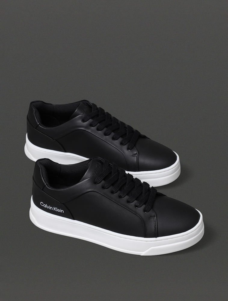 Tênis Feminino Couro Calvin Klein - Preto Preto 2