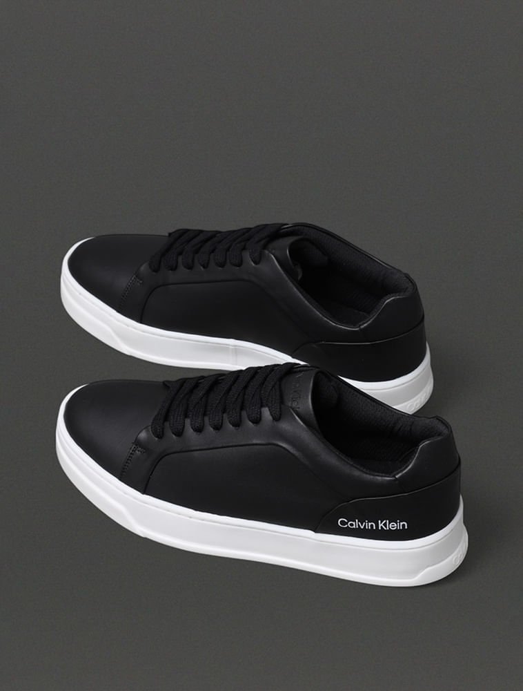 Tênis Feminino Couro Calvin Klein - Preto Preto 3