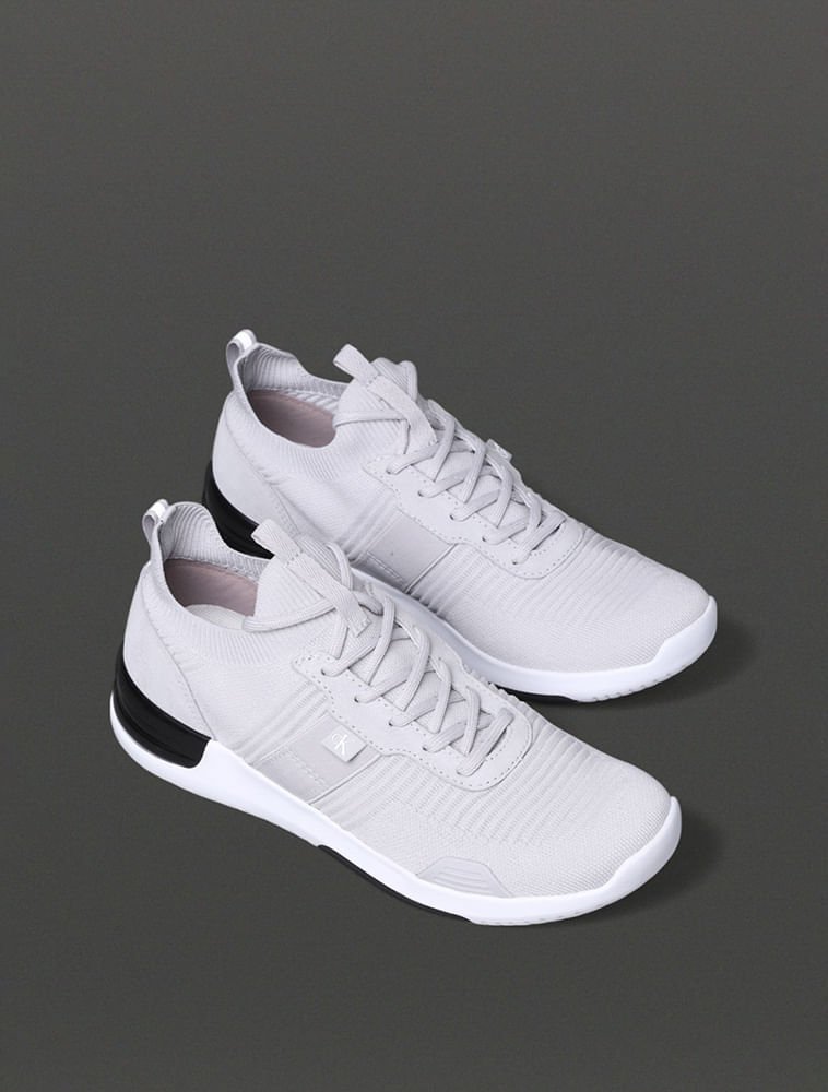 Tênis Masculino Air Knitting Flexible Calvin Klein Jeans - Cinza Claro Cinza Claro/Preto 2