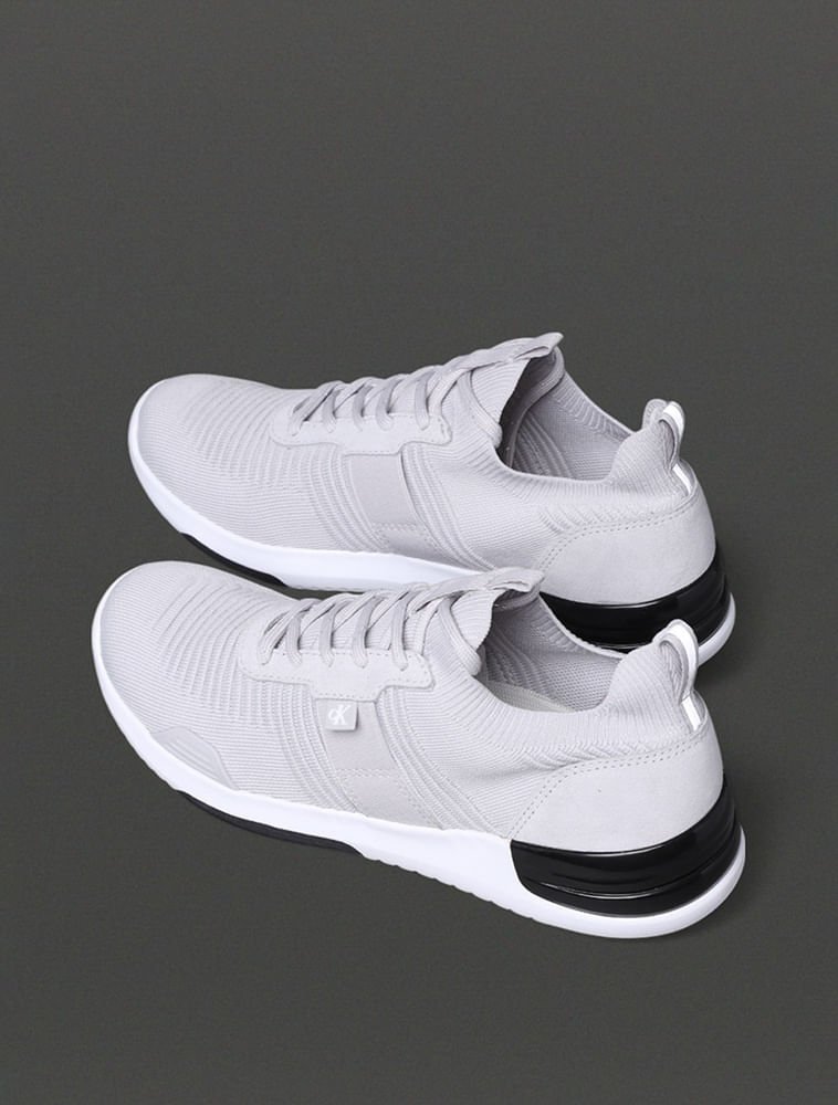 Tênis Masculino Air Knitting Flexible Calvin Klein Jeans - Cinza Claro Cinza Claro/Preto 3