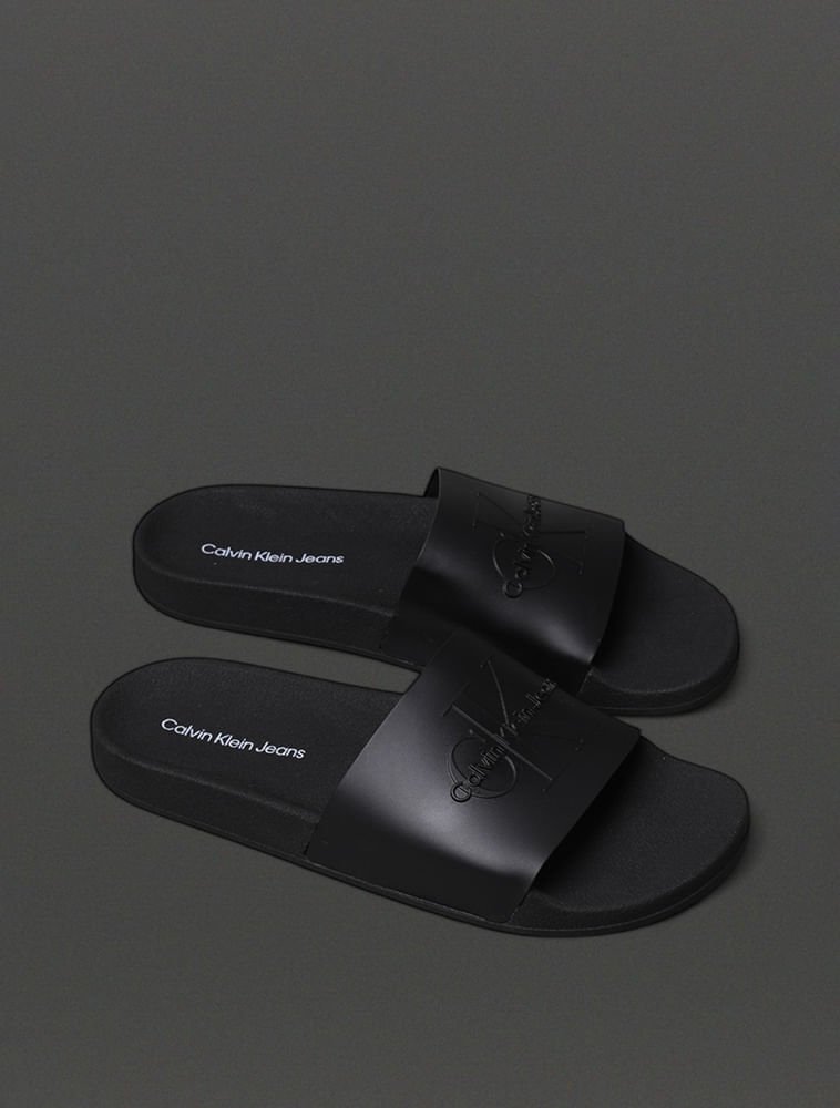 Chinelo Masculino Slide Calvin Klein Jeans - Preto Preto 2