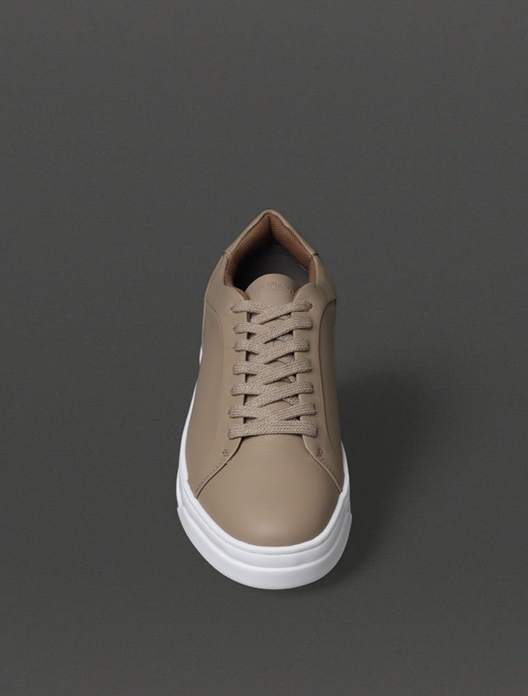 Tênis Masculino Couro Calvin Klein - Caqui Claro Caqui Claro 4