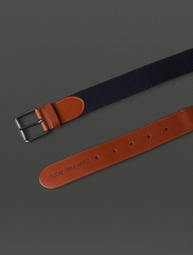 Cinto Masculino Elástico Calvin Klein Jeans - Marinho Marrom 2