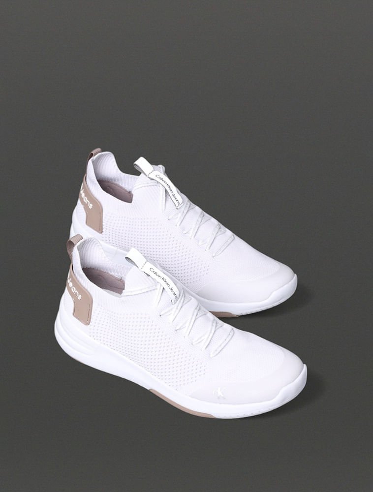 Tênis Feminino Air Knitting Calvin Klein Jeans - Branco 2 Branco 2