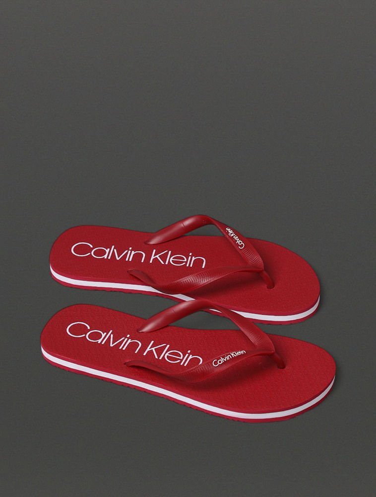 Chinelo Masculino Calvin Klein Swimwear - Vermelho Escuro Vermelho 2