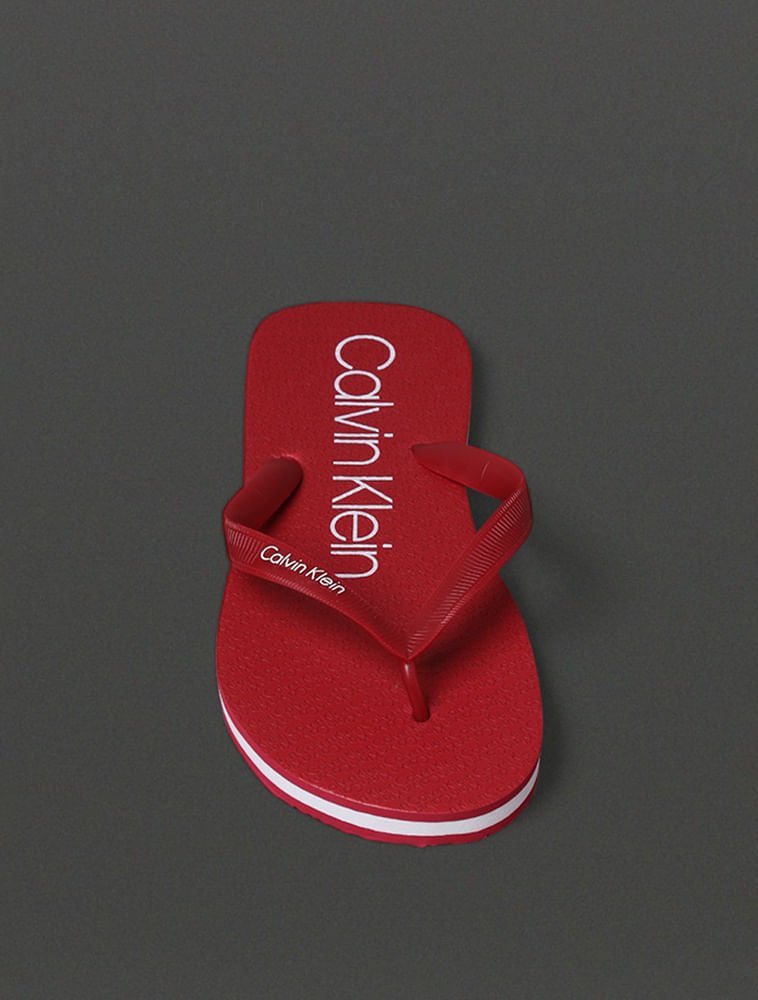 Chinelo Masculino Calvin Klein Swimwear - Vermelho Escuro Vermelho 4