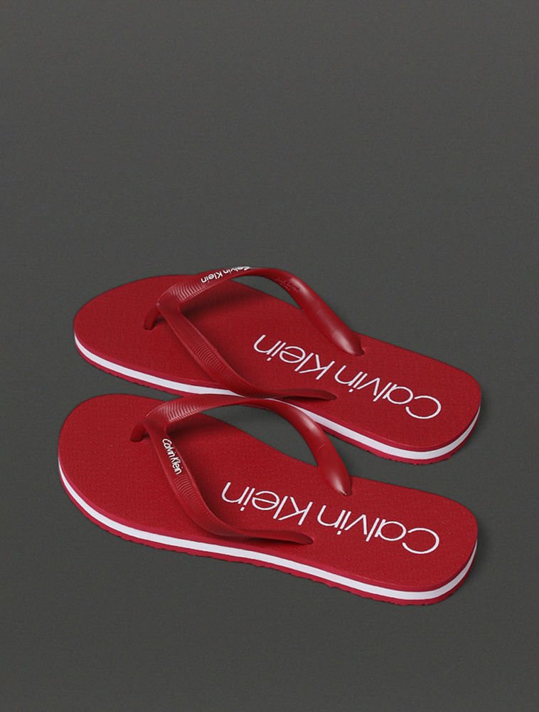 Chinelo Masculino Calvin Klein Swimwear - Vermelho Escuro Vermelho 3