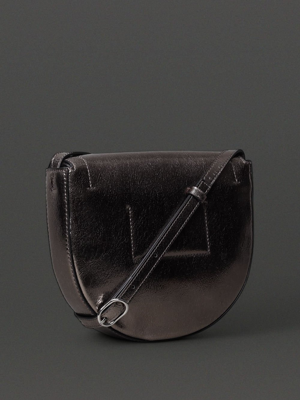 Bolsa Feminina Metálica Logo Central Calvin Klein Jeans - Grafite Grafite 5