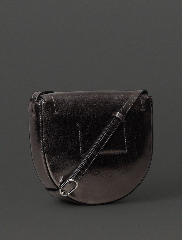 Bolsa Feminina Metálica Logo Central Calvin Klein Jeans - Grafite Grafite 6