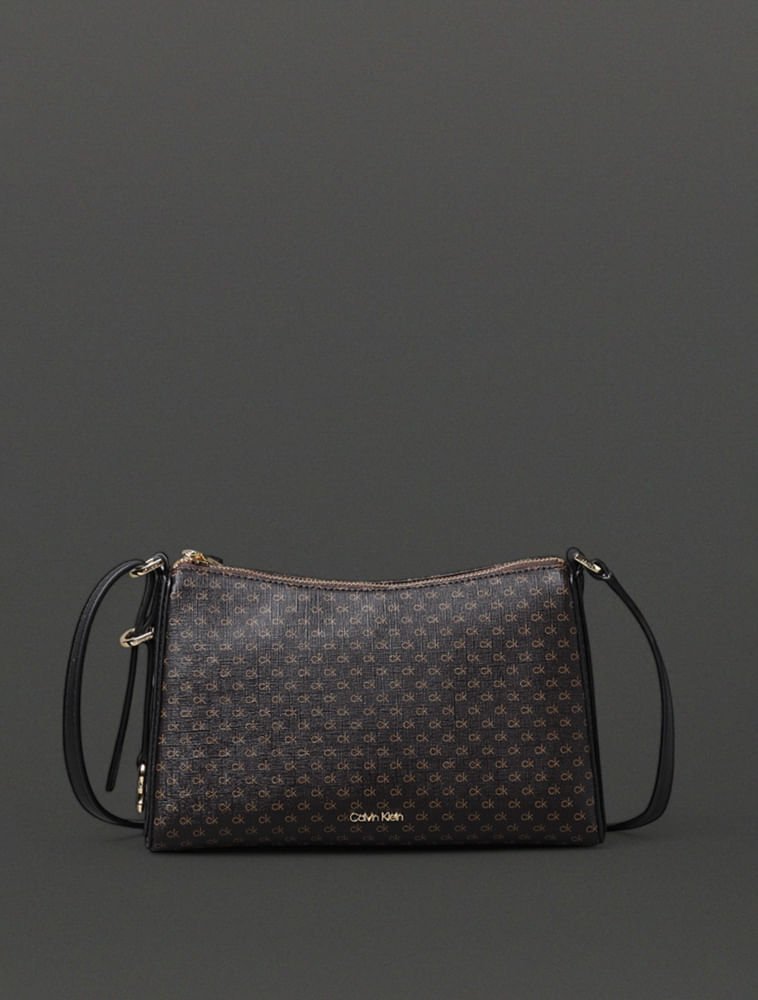 Bolsa Feminina Crossbody Básica Monograma Calvin Klein - Marrom