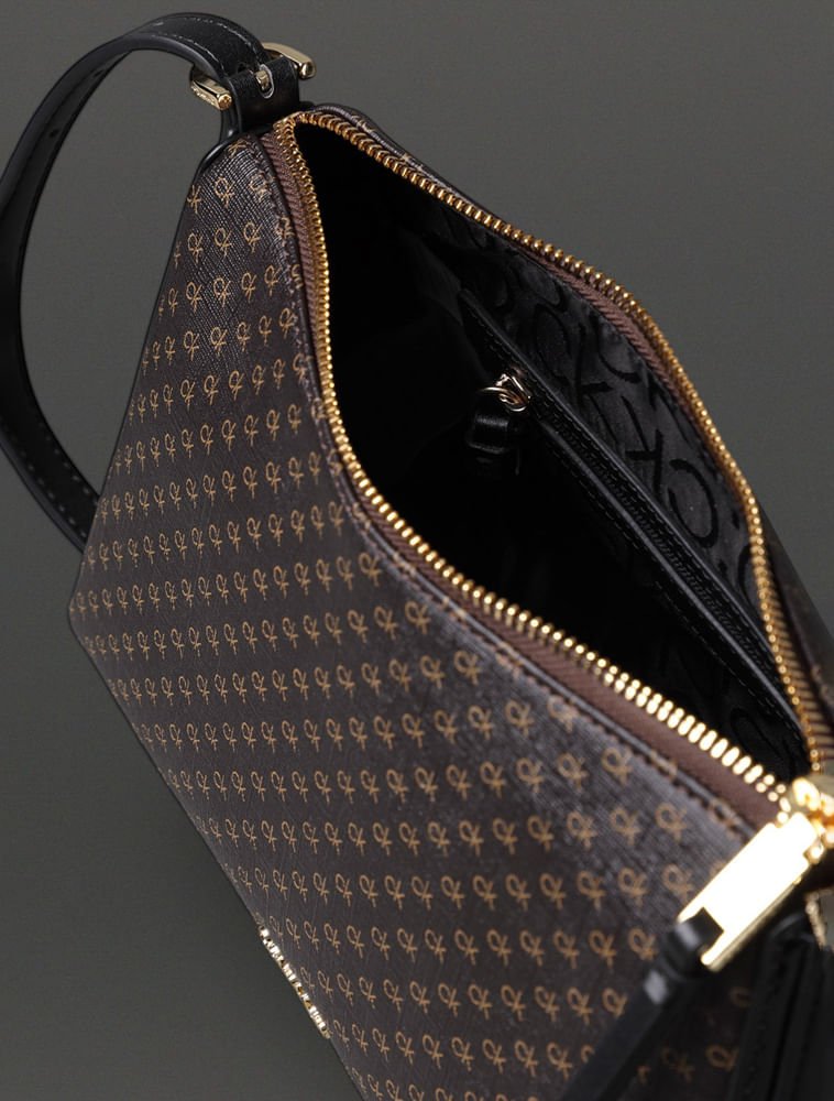 Bolsa Feminina Crossbody Básica Monograma Calvin Klein - Marrom Marrom 3