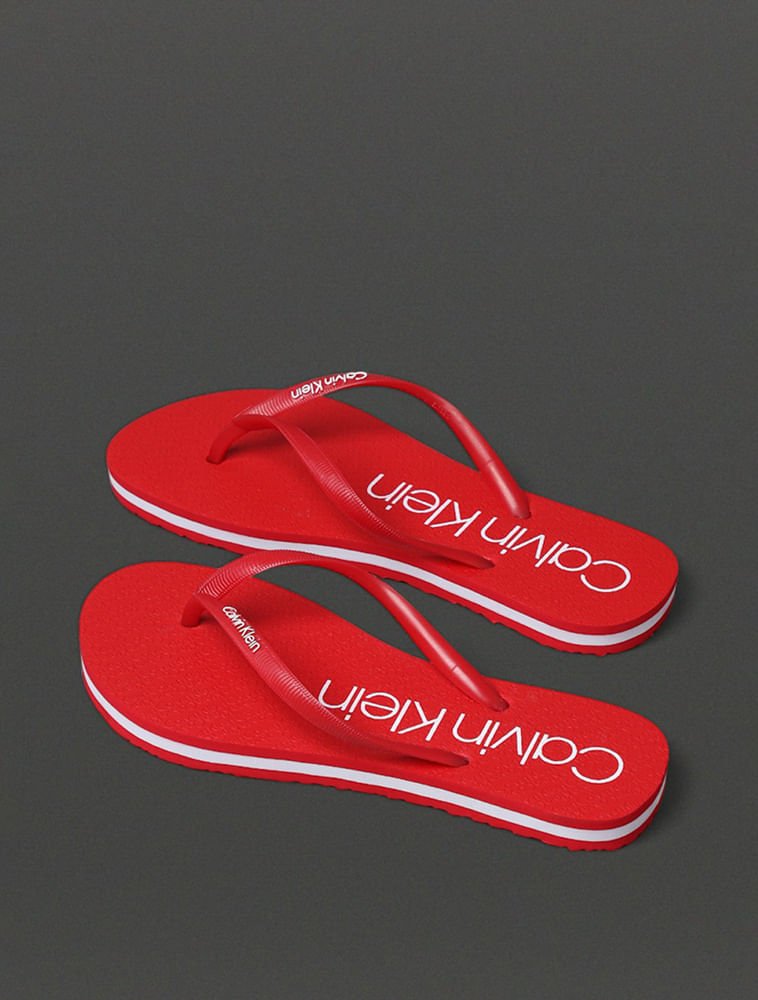 Chinelo Feminino Calvin Klein Swimwear - Vermelho Vermelho 3