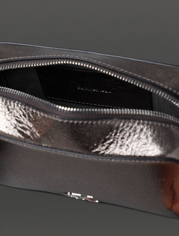 Bolsa Feminina Câmera Bag Metálica Calvin Klein Jeans - Grafite Grafite 3