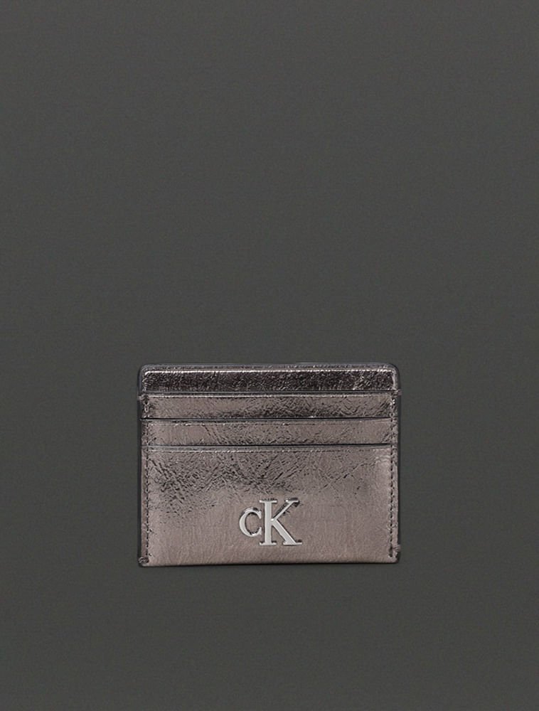 Porta Cartão Feminino Metálico Calvin Klein Jeans - Grafite