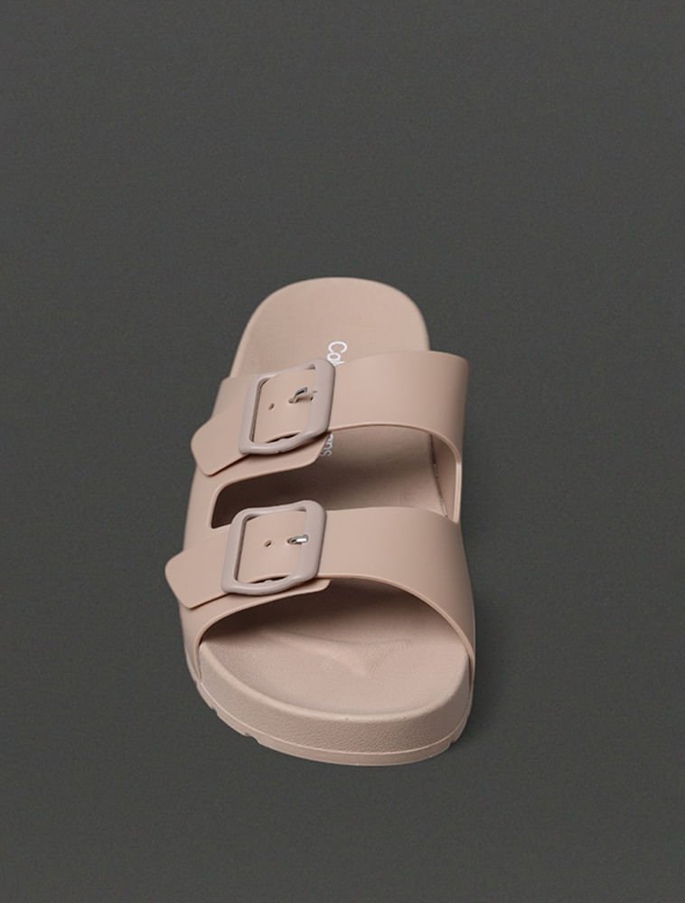 Chinelo Feminino Slide Duas Fivelas Calvin Klein Jeans - Caqui Medio Caqui Medio 4