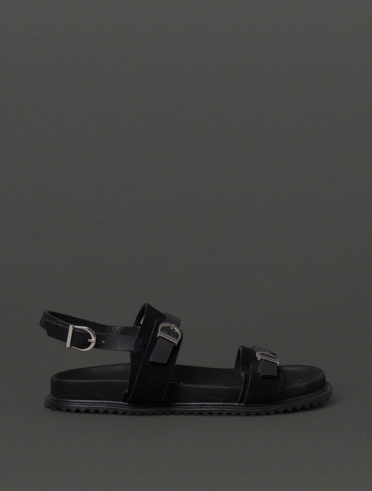 Sandália Feminina Fivelas Calvin Klein Jeans - Preto