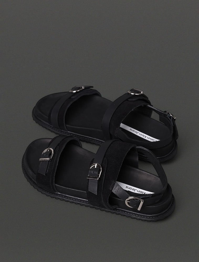 Sandália Feminina Fivelas Calvin Klein Jeans - Preto Preto 3