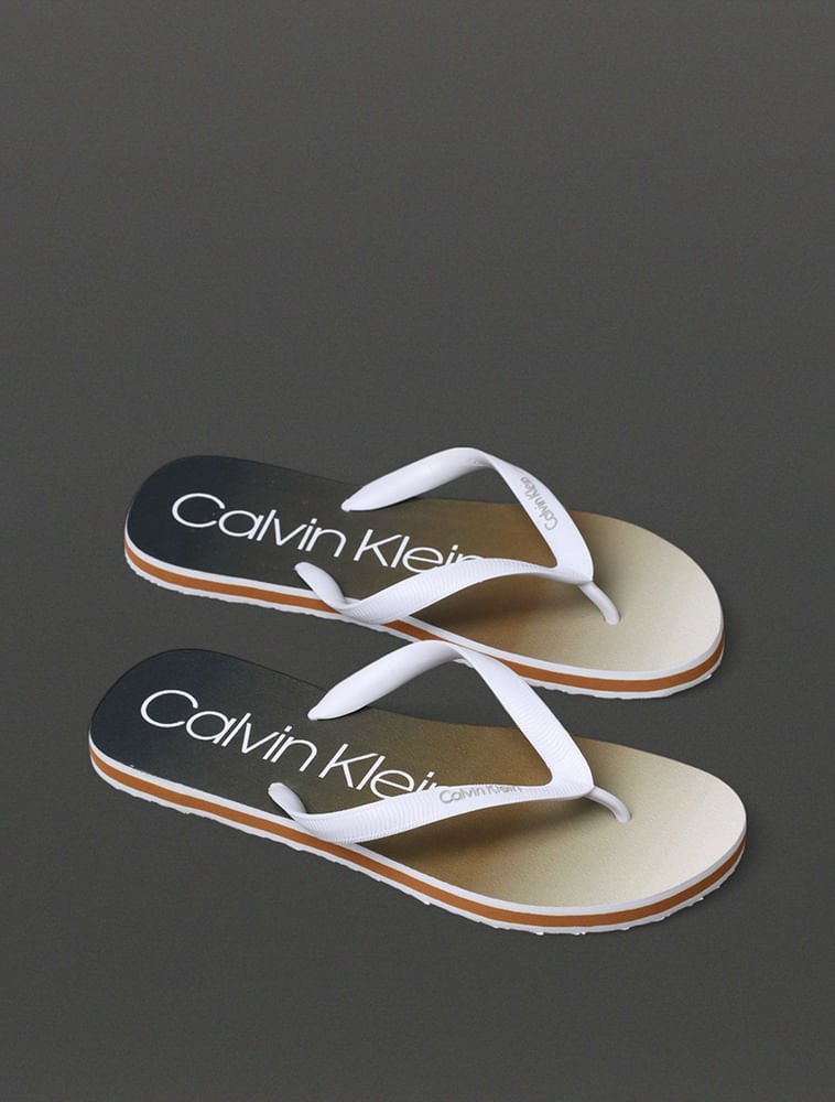 Chinelo Masculino Degradê Calvin Klein Swimwear - Havana Branco 2