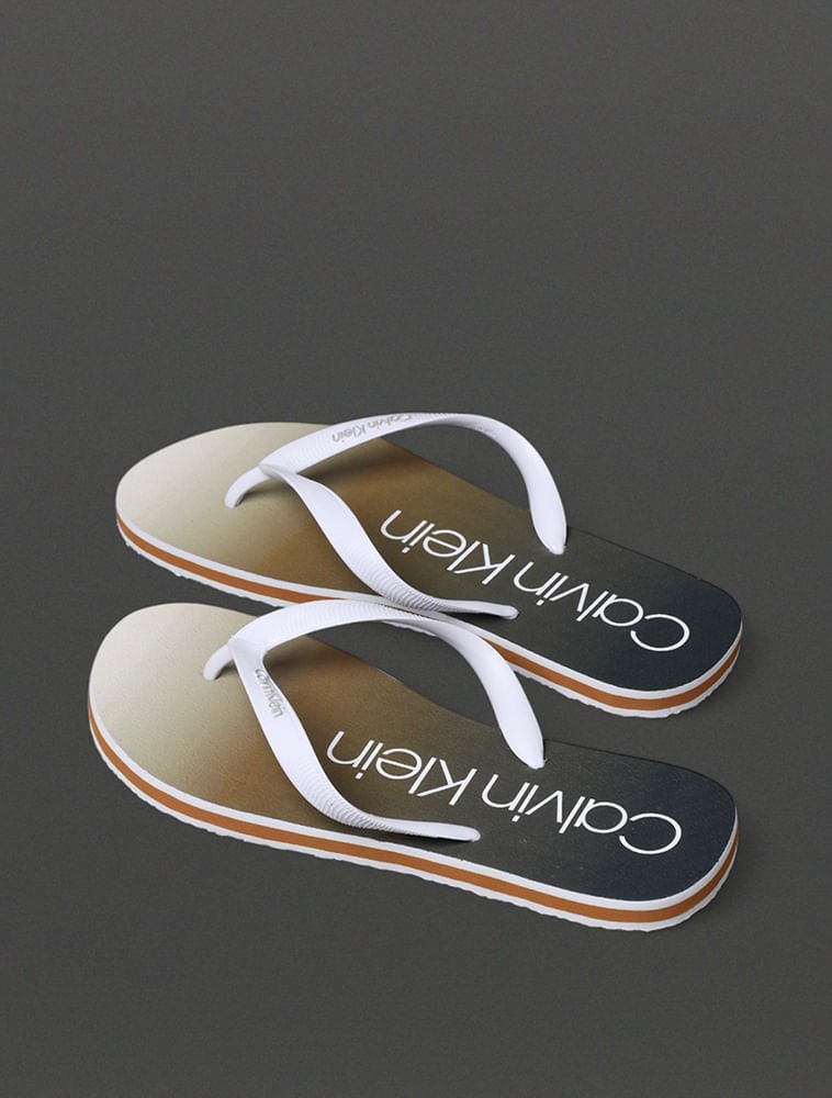 Chinelo Masculino Degradê Calvin Klein Swimwear - Havana Branco 3