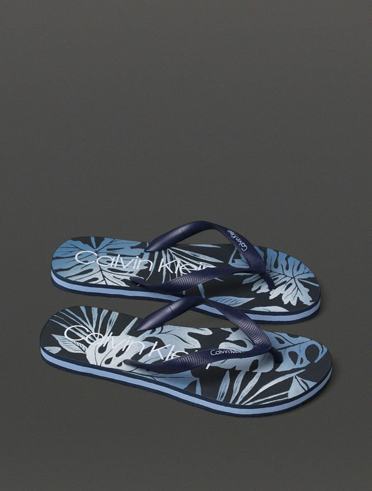 Chinelo Masculino Monstera Calvin Klein Swimwear - Marinho Marinho 2
