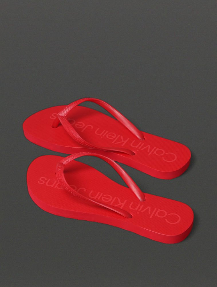 Chinelo Feminino Basic Calvin Klein Jeans - Vermelho Vermelho 3