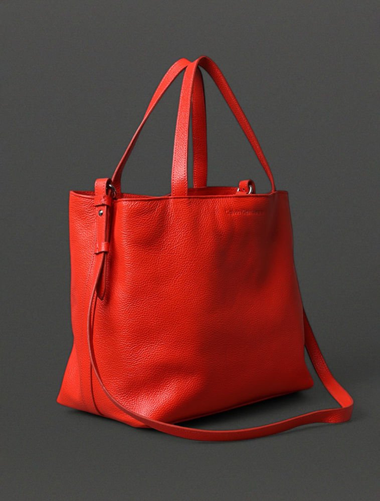Bolsa Média Feminina Tote Bag Calvin Klein Jeans - Vermelho Vermelho 2