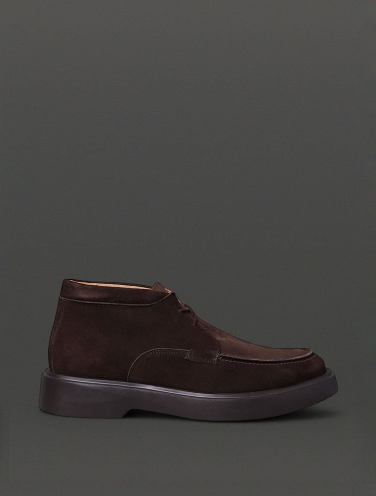 Sapato Masculino Cano Médio Camurça Calvin Klein - Cafe