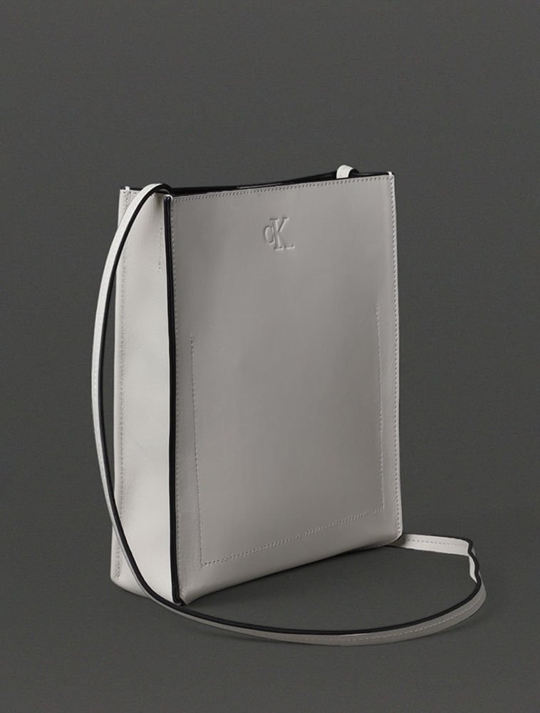 Bolsa Média Feminina Square Calvin Klein Jeans - Off White Branco 2