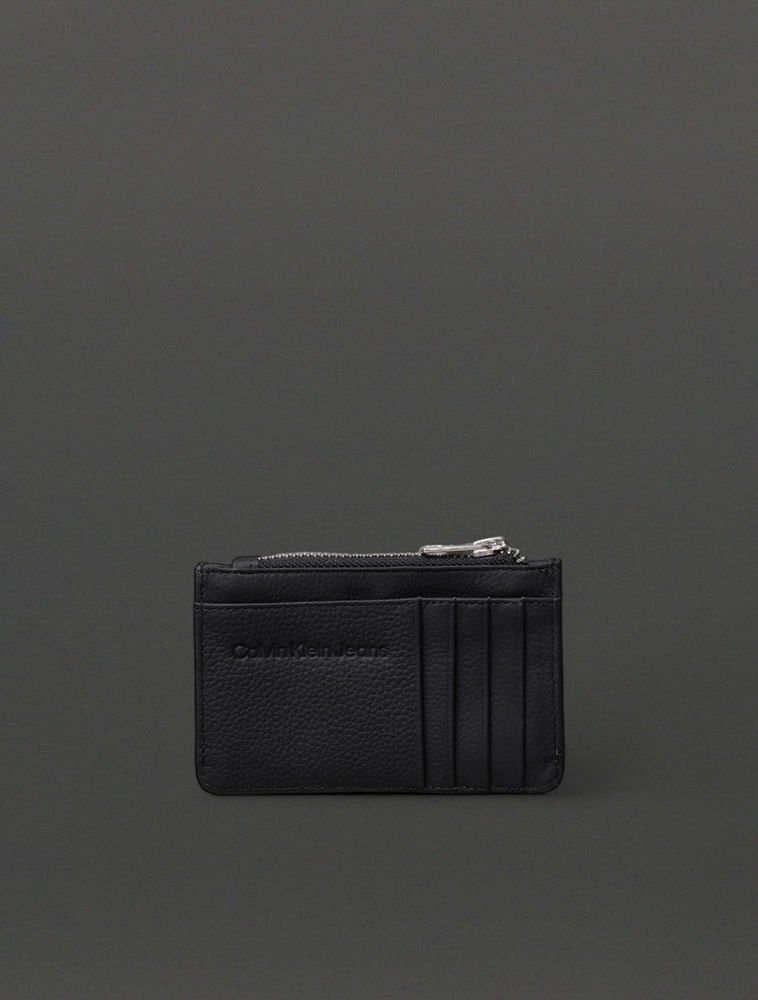 Porta Cartão Feminino Zíper Calvin Klein Jeans - Preto Preto 3