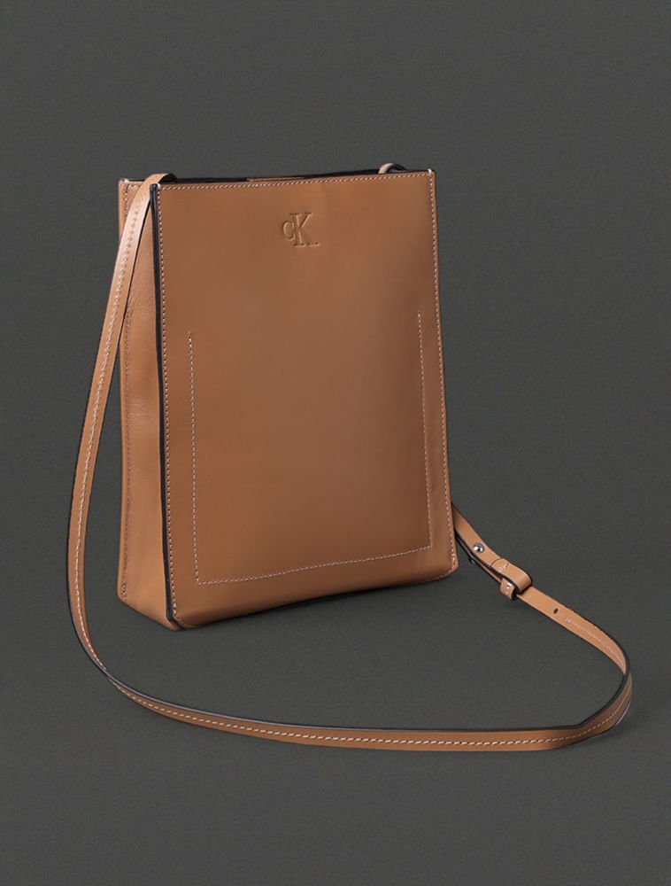 Bolsa Média Feminina Square Calvin Klein Jeans - Caqui Medio Caramelo 2