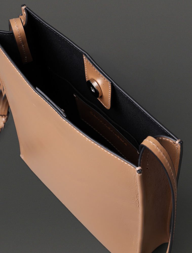 Bolsa Média Feminina Square Calvin Klein Jeans - Caqui Medio Caramelo 3