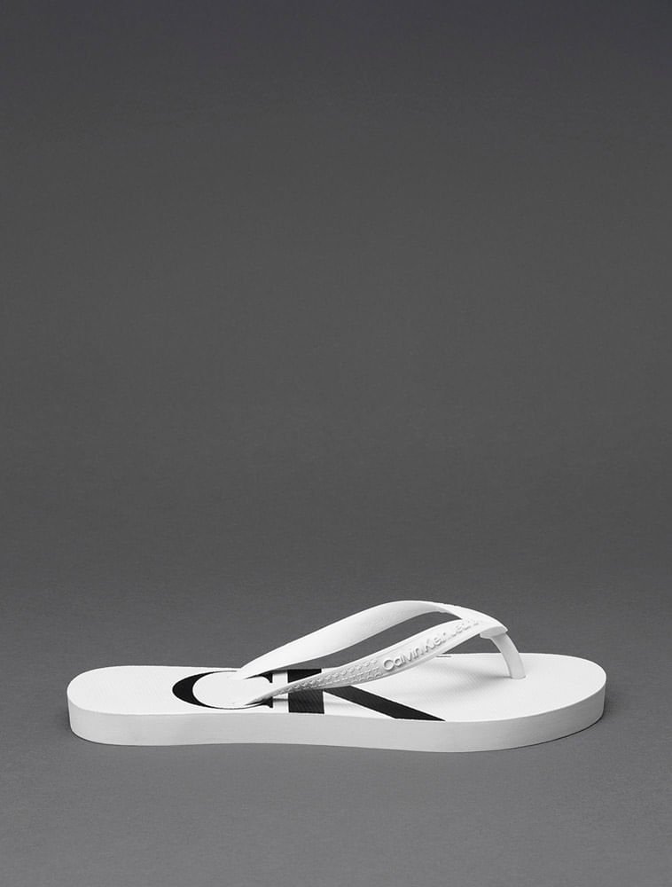 Chinelo Menina Logo Corrido Calvin Klein Jeans - Branco 2