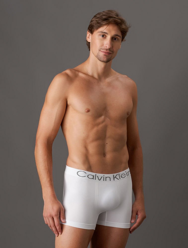 Kit 3 Cuecas Trunk Seamless Flamê Calvin Klein Underwear - Branco, Cinza, Preto