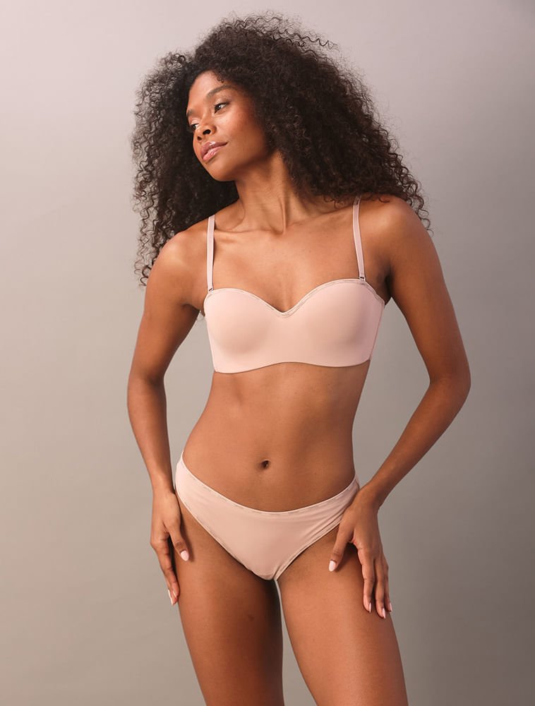 Calcinha Fio Dental Duplo Soft Micrologo Calvin Klein Underwear - Skin Médio Bege 2