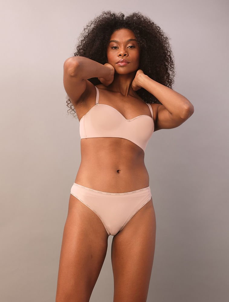 Calcinha Fio Dental Duplo Soft Micrologo Calvin Klein Underwear - Skin Médio Bege 5