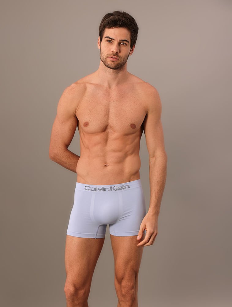 Kit 3 Cuecas Low Rise Trunk Seamless Micro Calvin Klein Underwear - Preto/Branco/Azul Claro Preto/Branco/Azul Claro 2